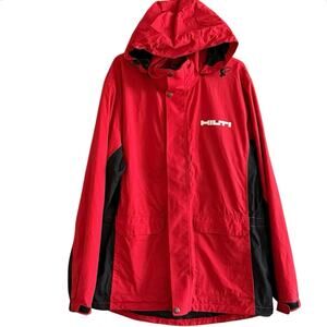 Hilti hooded Wind Stopper zip jacket red white black men’s 2XLT 2X tall coat